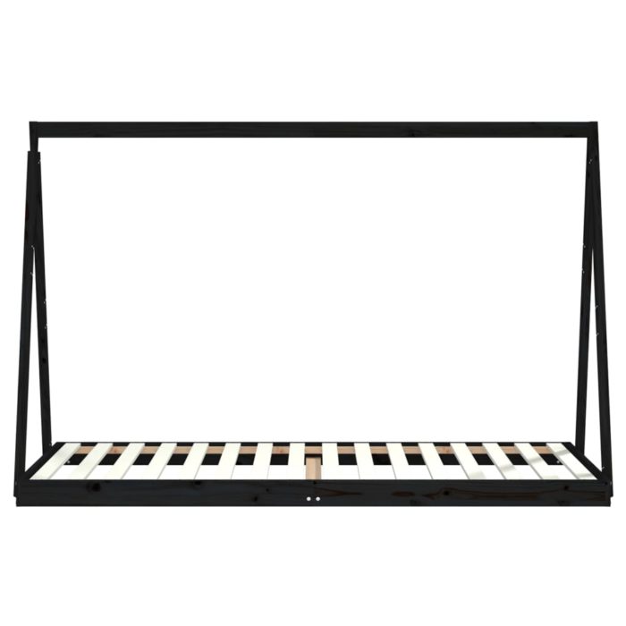vidaXL Barnesengeramme svart 90×200 cm heltre furu