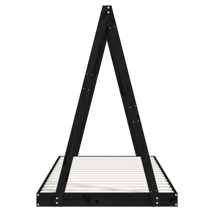 vidaXL Barnesengeramme svart 90×200 cm heltre furu