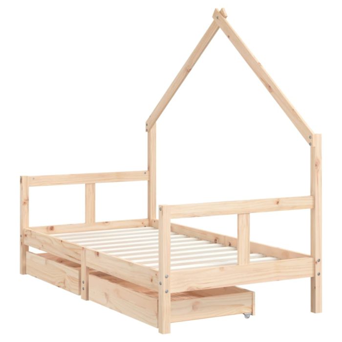 vidaXL Barnesengeramme med skuffer 80×160 cm heltre furu