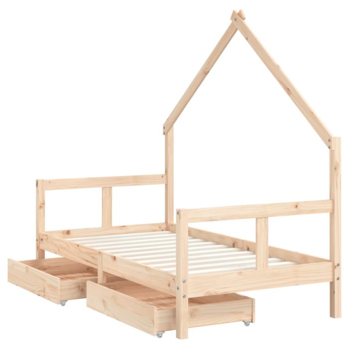 vidaXL Barnesengeramme med skuffer 80×160 cm heltre furu