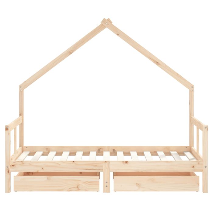 vidaXL Barnesengeramme med skuffer 80×160 cm heltre furu