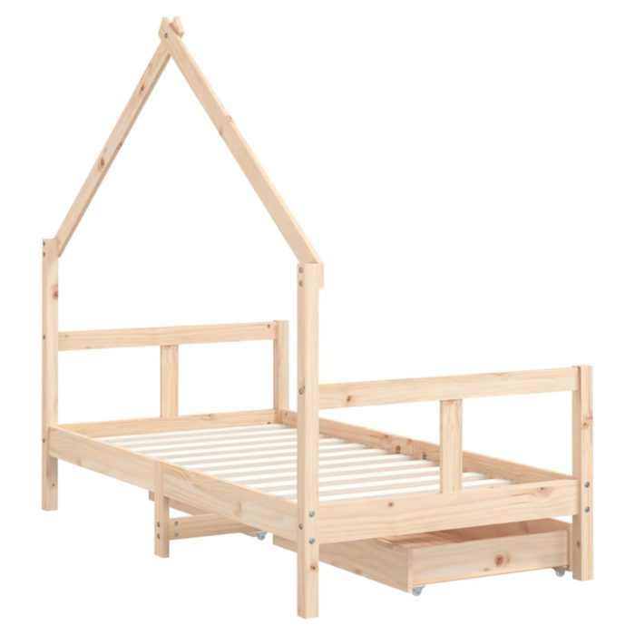 vidaXL Barnesengeramme med skuffer 80×160 cm heltre furu