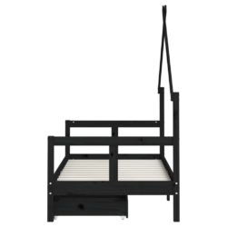 vidaXL Barnesengeramme med skuffer svart 80×160 cm heltre furu