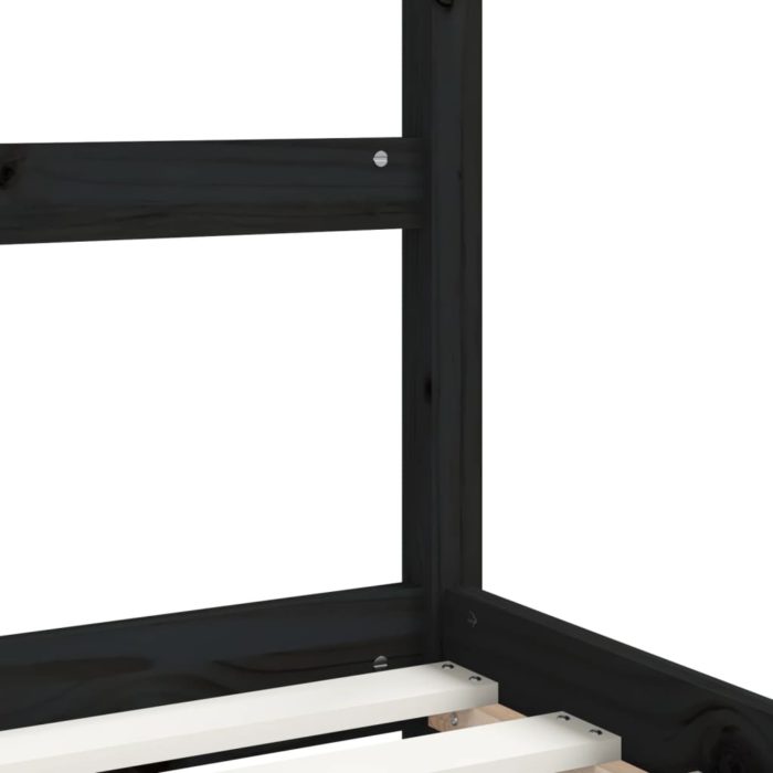 vidaXL Barnesengeramme med skuffer svart 80×160 cm heltre furu