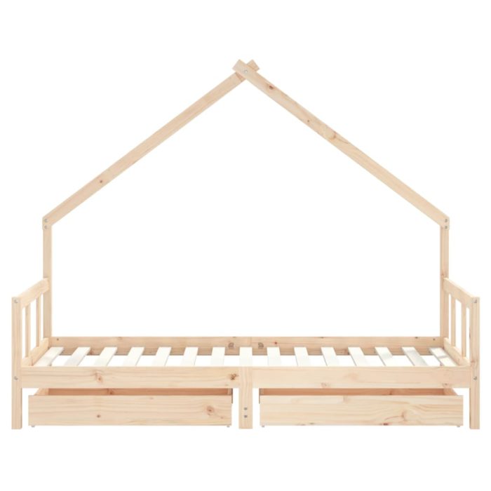 vidaXL Barnesengeramme med skuffer 90×190 cm heltre furu