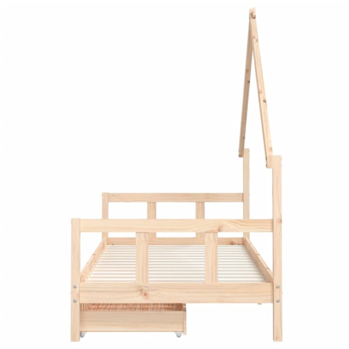 vidaXL Barnesengeramme med skuffer 90×190 cm heltre furu