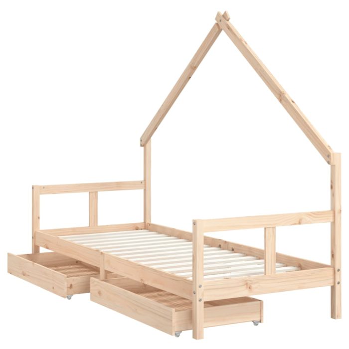 vidaXL Barnesengeramme med skuffer 80×200 cm heltre furu