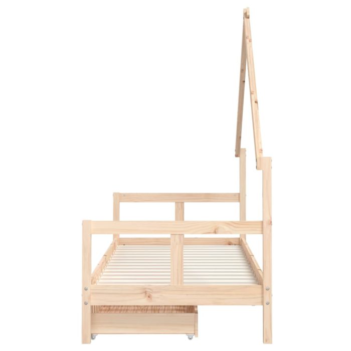 vidaXL Barnesengeramme med skuffer 80×200 cm heltre furu