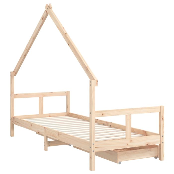 vidaXL Barnesengeramme med skuffer 80×200 cm heltre furu