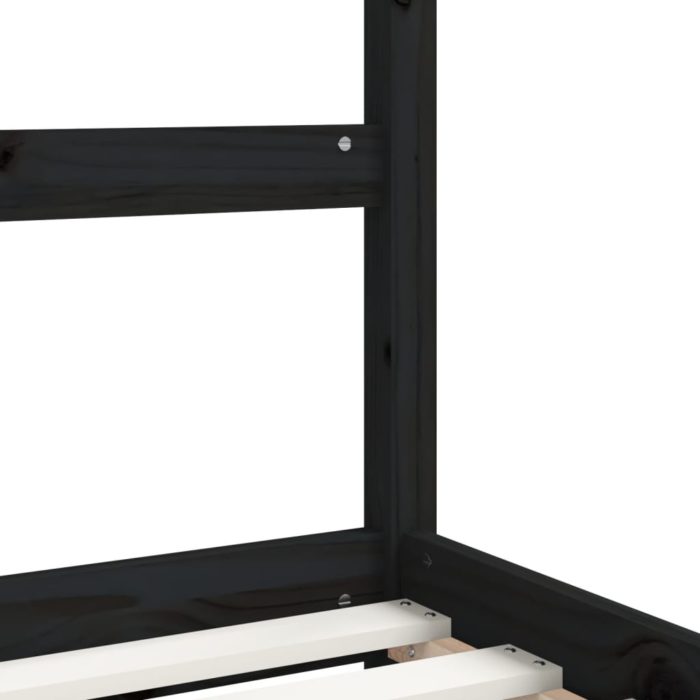 vidaXL Barnesengeramme med skuffer svart 90×200 cm heltre furu
