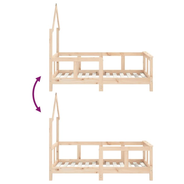 vidaXL Barnesengeramme 70×140 cm heltre furu