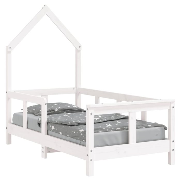vidaXL Barnesengeramme hvit 70×140 cm heltre furu