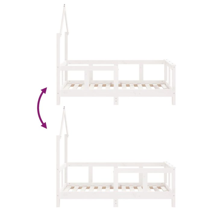 vidaXL Barnesengeramme hvit 70×140 cm heltre furu