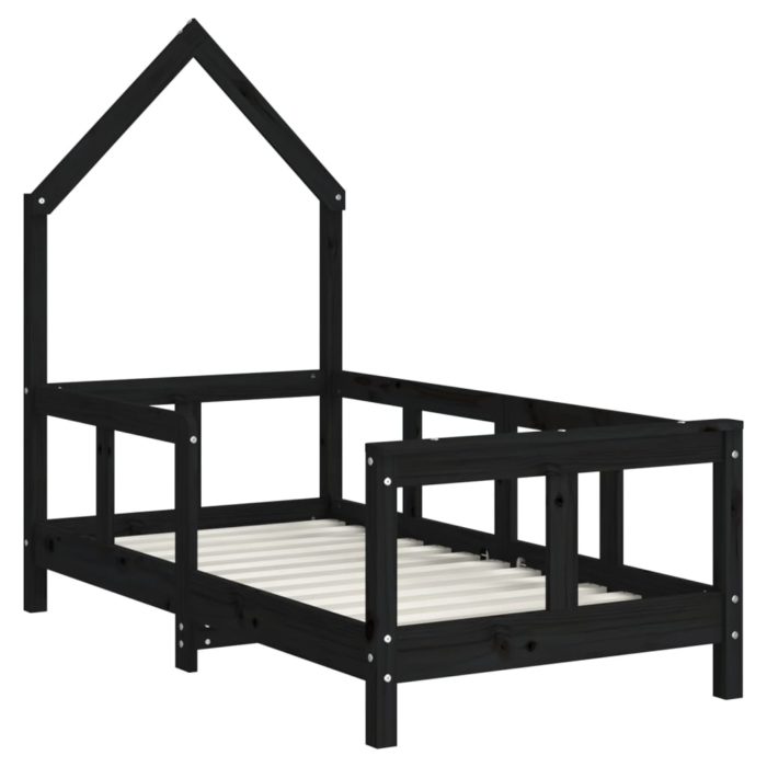 vidaXL Barnesengeramme svart 70×140 cm heltre furu