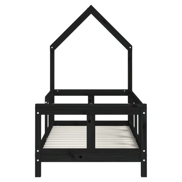 vidaXL Barnesengeramme svart 70×140 cm heltre furu