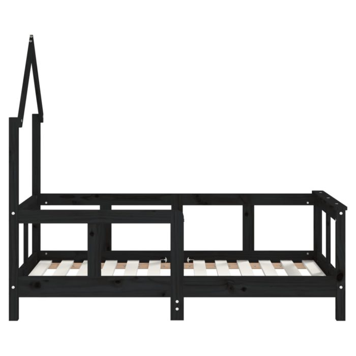 vidaXL Barnesengeramme svart 70×140 cm heltre furu