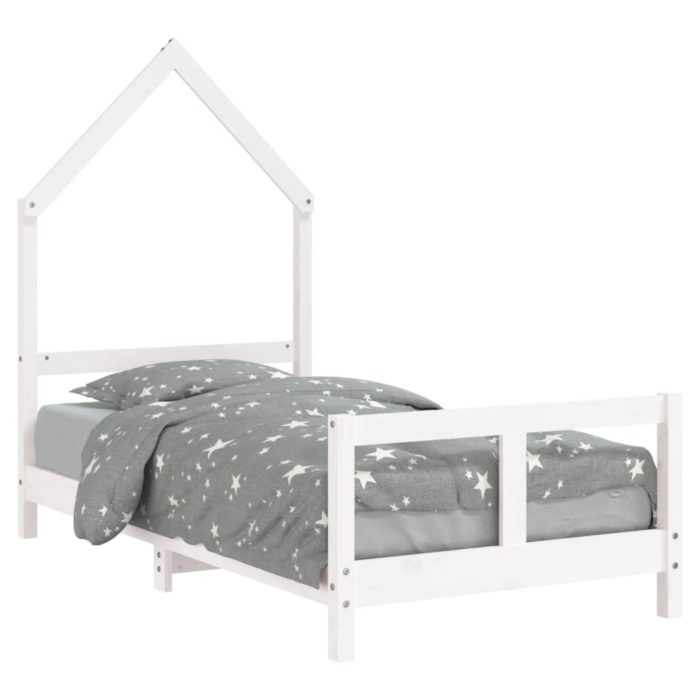 vidaXL Barnesengeramme hvit 80×160 cm heltre furu