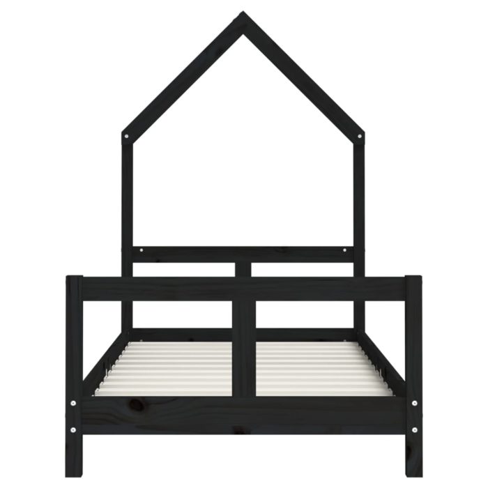 vidaXL Barnesengeramme svart 80×160 cm heltre furu