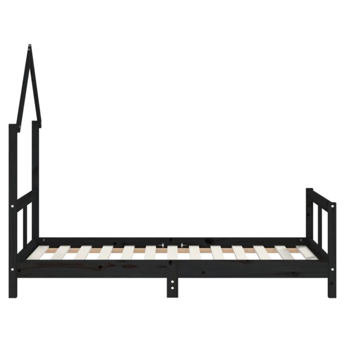 vidaXL Barnesengeramme svart 80×160 cm heltre furu