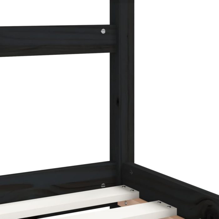 vidaXL Barnesengeramme svart 80×160 cm heltre furu