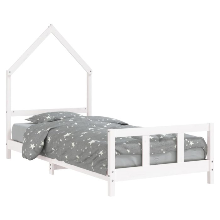 vidaXL Barnesengeramme hvit 90×190 cm heltre furu
