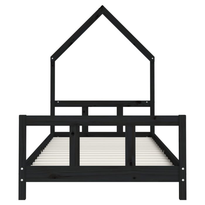 vidaXL Barnesengeramme svart 90×190 cm heltre furu