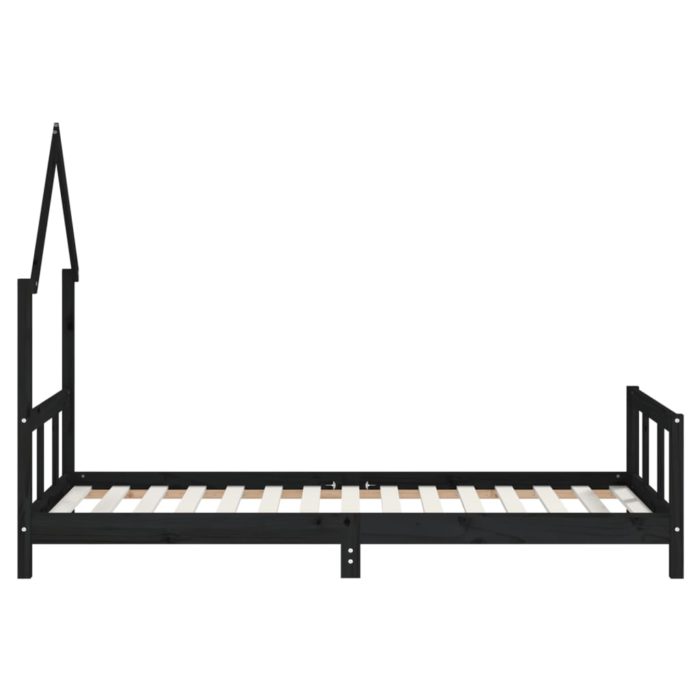 vidaXL Barnesengeramme svart 90×190 cm heltre furu