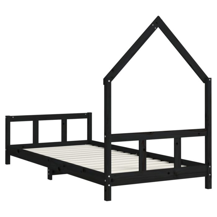 vidaXL Barnesengeramme svart 90×190 cm heltre furu