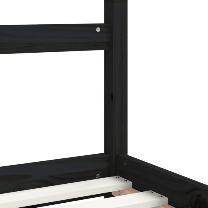 vidaXL Barnesengeramme svart 90×190 cm heltre furu