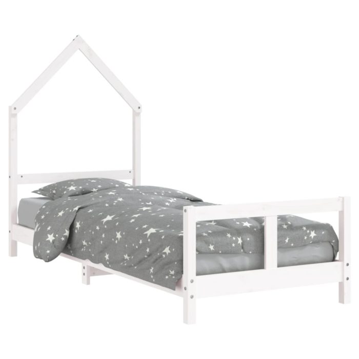 vidaXL Barnesengeramme hvit 80×200 cm heltre furu