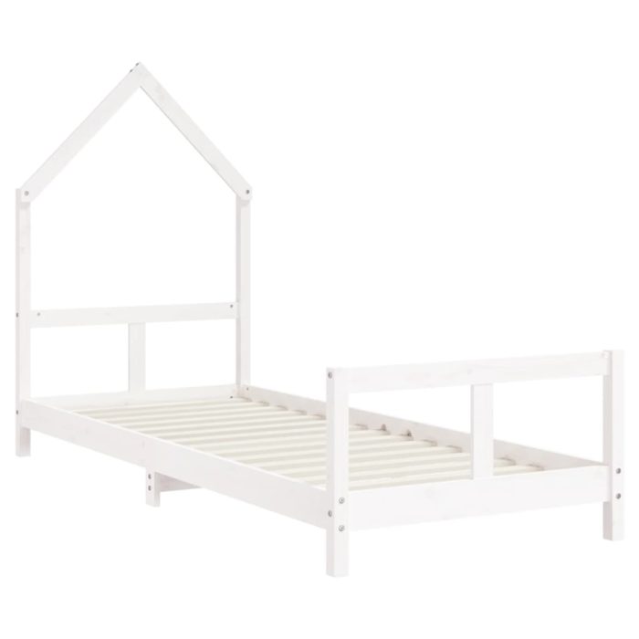 vidaXL Barnesengeramme hvit 80×200 cm heltre furu