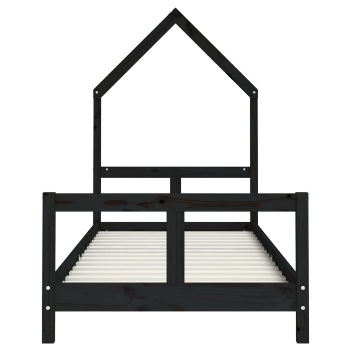 vidaXL Barnesengeramme svart 80×200 cm heltre furu