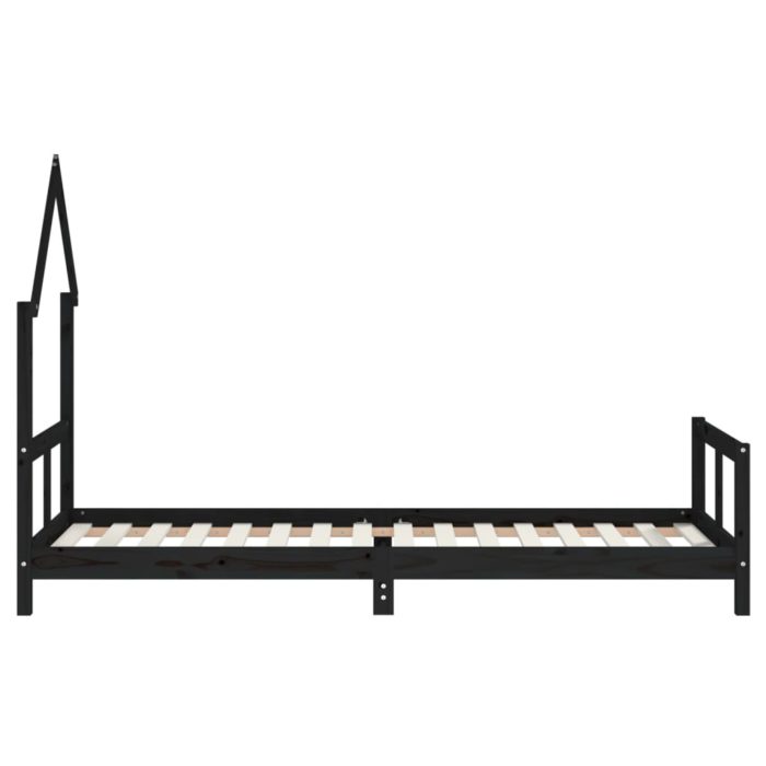 vidaXL Barnesengeramme svart 80×200 cm heltre furu