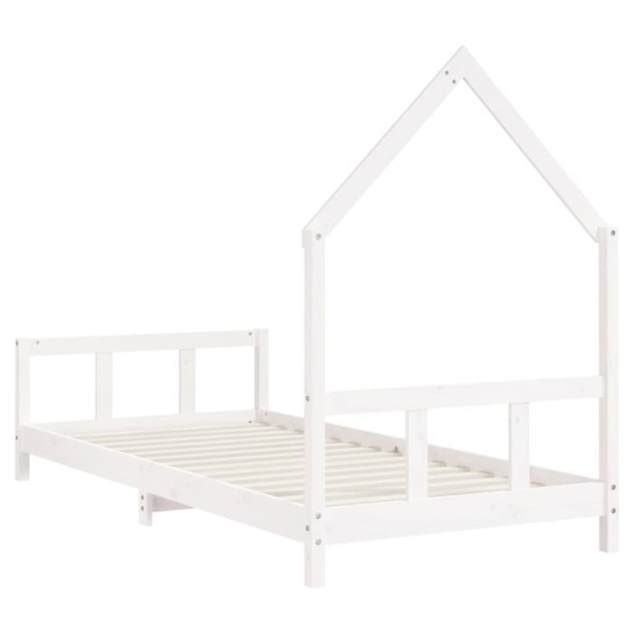 vidaXL Barnesengeramme hvit 90×200 cm heltre furu