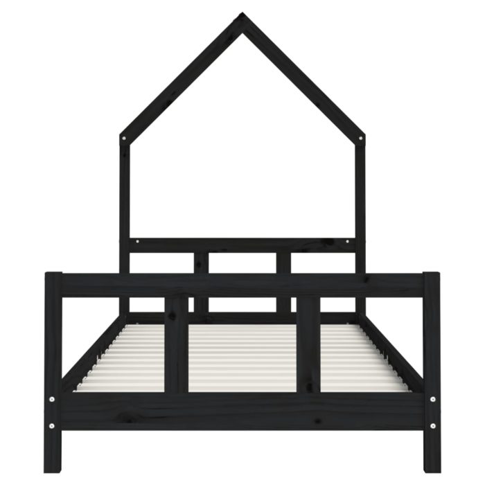 vidaXL Barnesengeramme svart 90×200 cm heltre furu