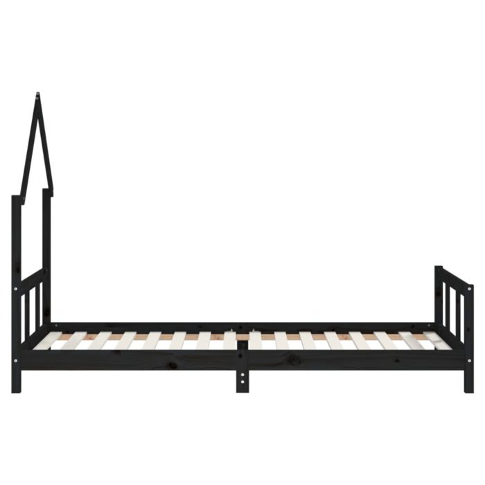 vidaXL Barnesengeramme svart 90×200 cm heltre furu
