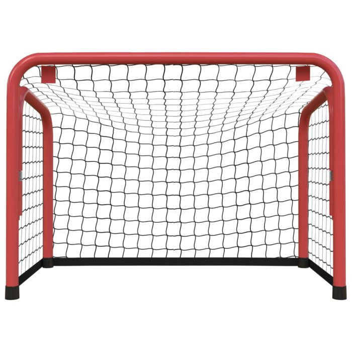 vidaXL Hockeymål med nett rød og svart 68x32x47 cm stål og polyester