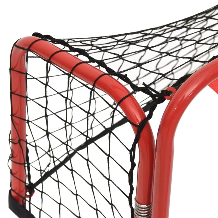 vidaXL Hockeymål med nett rød og svart 68x32x47 cm stål og polyester