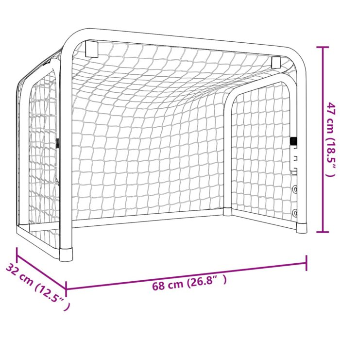 vidaXL Hockeymål med nett rød og svart 68x32x47 cm stål og polyester