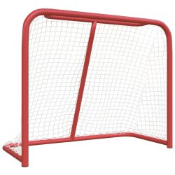 vidaXL Hockeymål rød og hvit 183x71x122 cm polyester