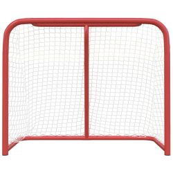 vidaXL Hockeymål rød og hvit 183x71x122 cm polyester