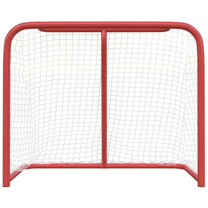 vidaXL Hockeymål rød og hvit 183x71x122 cm polyester