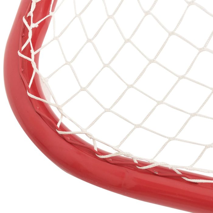vidaXL Hockeymål rød og hvit 183x71x122 cm polyester