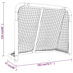 vidaXL Hockeymål rød og hvit 183x71x122 cm polyester