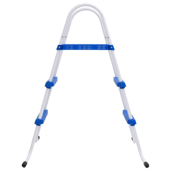 vidaXL Bassengstige blå og hvit 84 cm stål