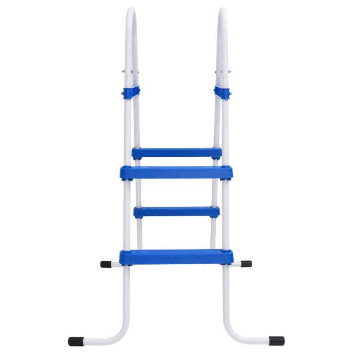 vidaXL Bassengstige blå og hvit 84 cm stål