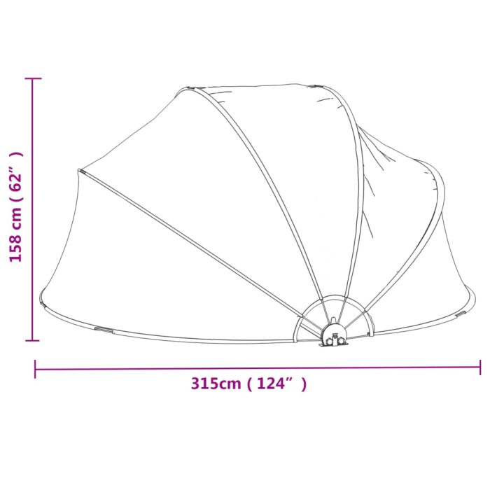 vidaXL Bassengkuppel rund 315×158 cm PVC