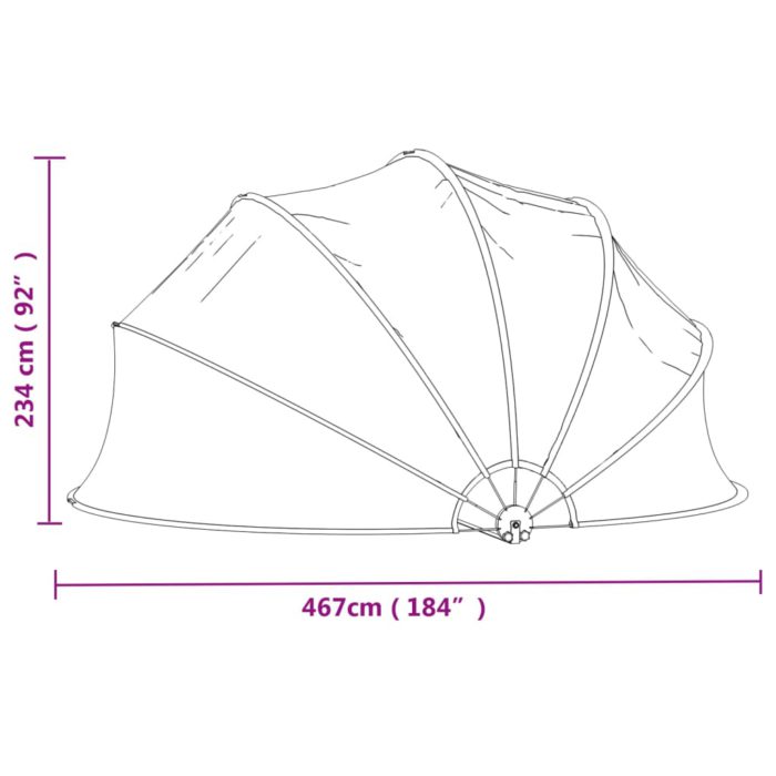 vidaXL Bassengkuppel rund 467×234 cm PVC