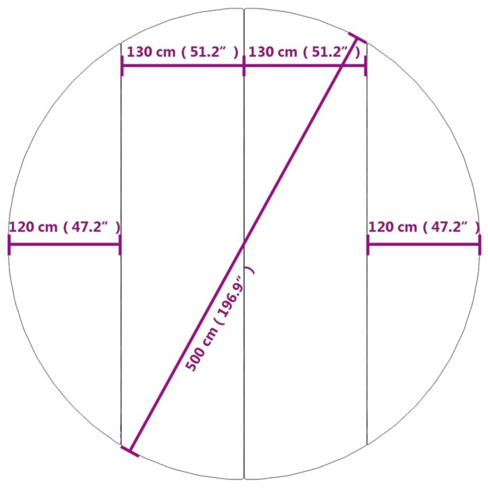vidaXL Bassengduk lysegrå Ø500 cm polyester geotekstil