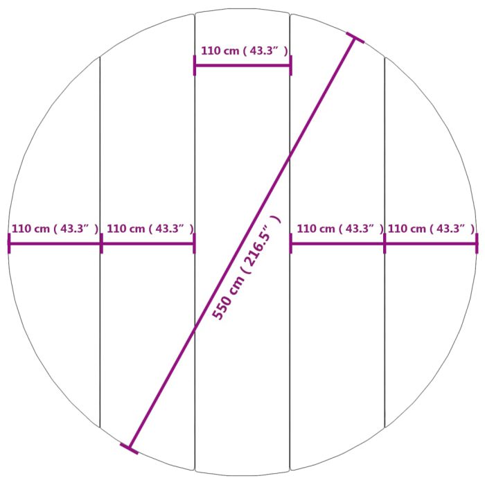 vidaXL Bassengduk lysegrå Ø550 cm polyester geotekstil
